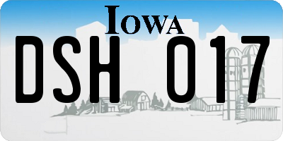 IA license plate DSH017