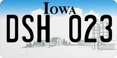 IA license plate DSH023
