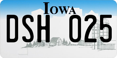 IA license plate DSH025