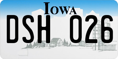 IA license plate DSH026