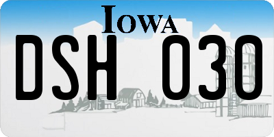 IA license plate DSH030