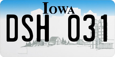 IA license plate DSH031