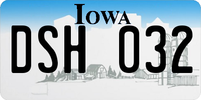 IA license plate DSH032
