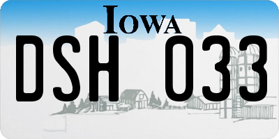 IA license plate DSH033