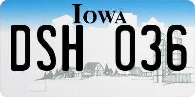 IA license plate DSH036