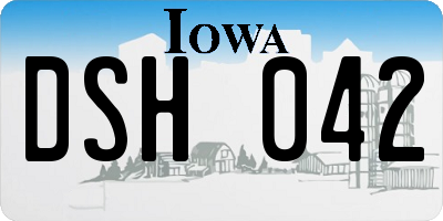 IA license plate DSH042