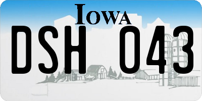 IA license plate DSH043