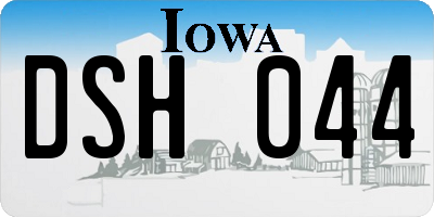 IA license plate DSH044