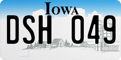 IA license plate DSH049
