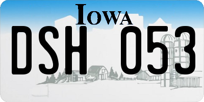 IA license plate DSH053