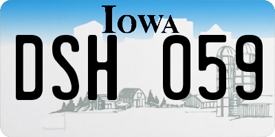 IA license plate DSH059