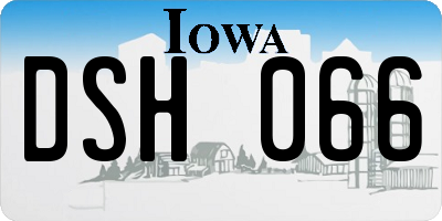 IA license plate DSH066