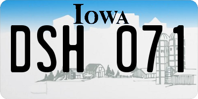 IA license plate DSH071