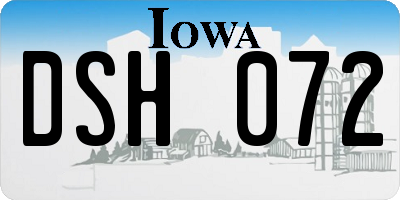 IA license plate DSH072