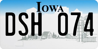 IA license plate DSH074