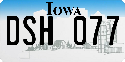 IA license plate DSH077