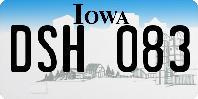 IA license plate DSH083