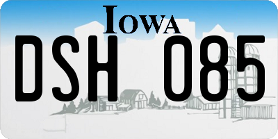 IA license plate DSH085