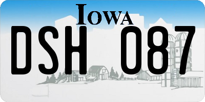 IA license plate DSH087