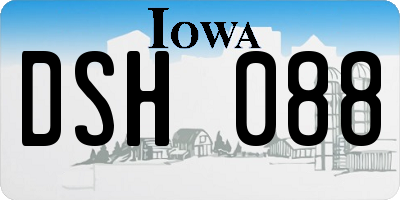 IA license plate DSH088