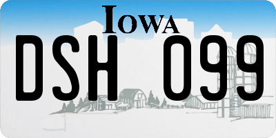 IA license plate DSH099