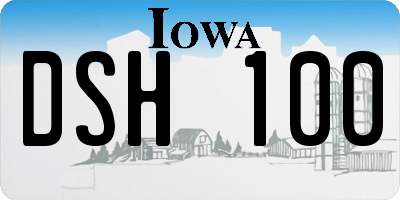 IA license plate DSH100