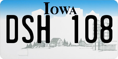 IA license plate DSH108