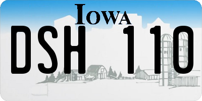 IA license plate DSH110