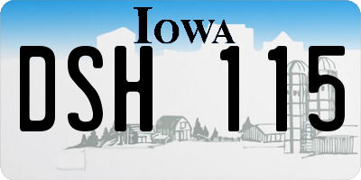 IA license plate DSH115