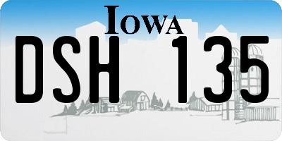 IA license plate DSH135