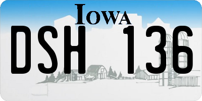 IA license plate DSH136