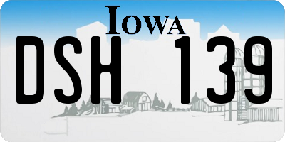 IA license plate DSH139