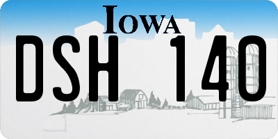 IA license plate DSH140