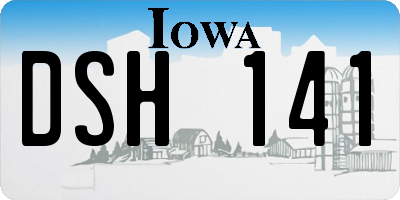 IA license plate DSH141