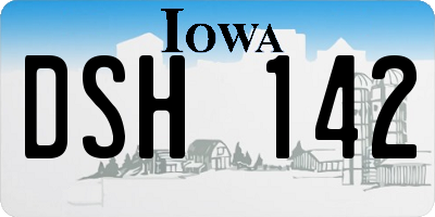 IA license plate DSH142