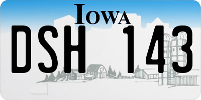 IA license plate DSH143