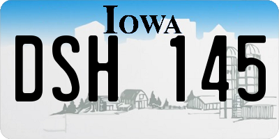 IA license plate DSH145