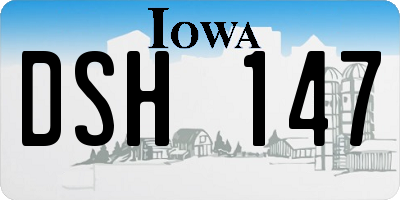 IA license plate DSH147