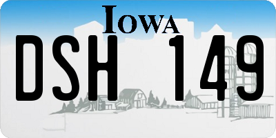 IA license plate DSH149