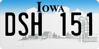 IA license plate DSH151