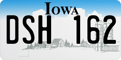 IA license plate DSH162