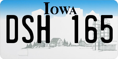 IA license plate DSH165