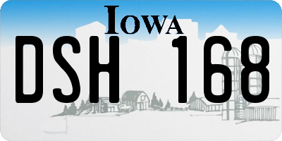IA license plate DSH168