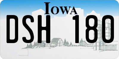 IA license plate DSH180