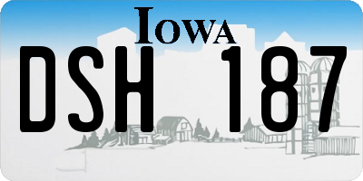 IA license plate DSH187