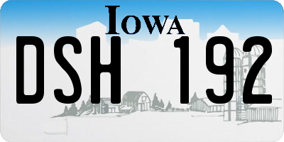 IA license plate DSH192