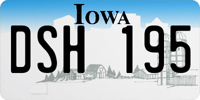 IA license plate DSH195