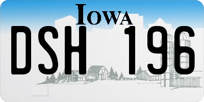 IA license plate DSH196