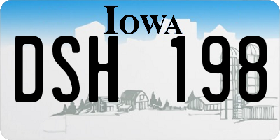 IA license plate DSH198
