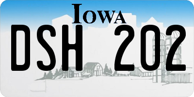 IA license plate DSH202